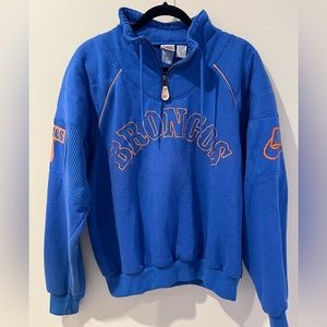 Vintage Nike Denver Broncos NFL Crewneck Sweater 1/4 Zip